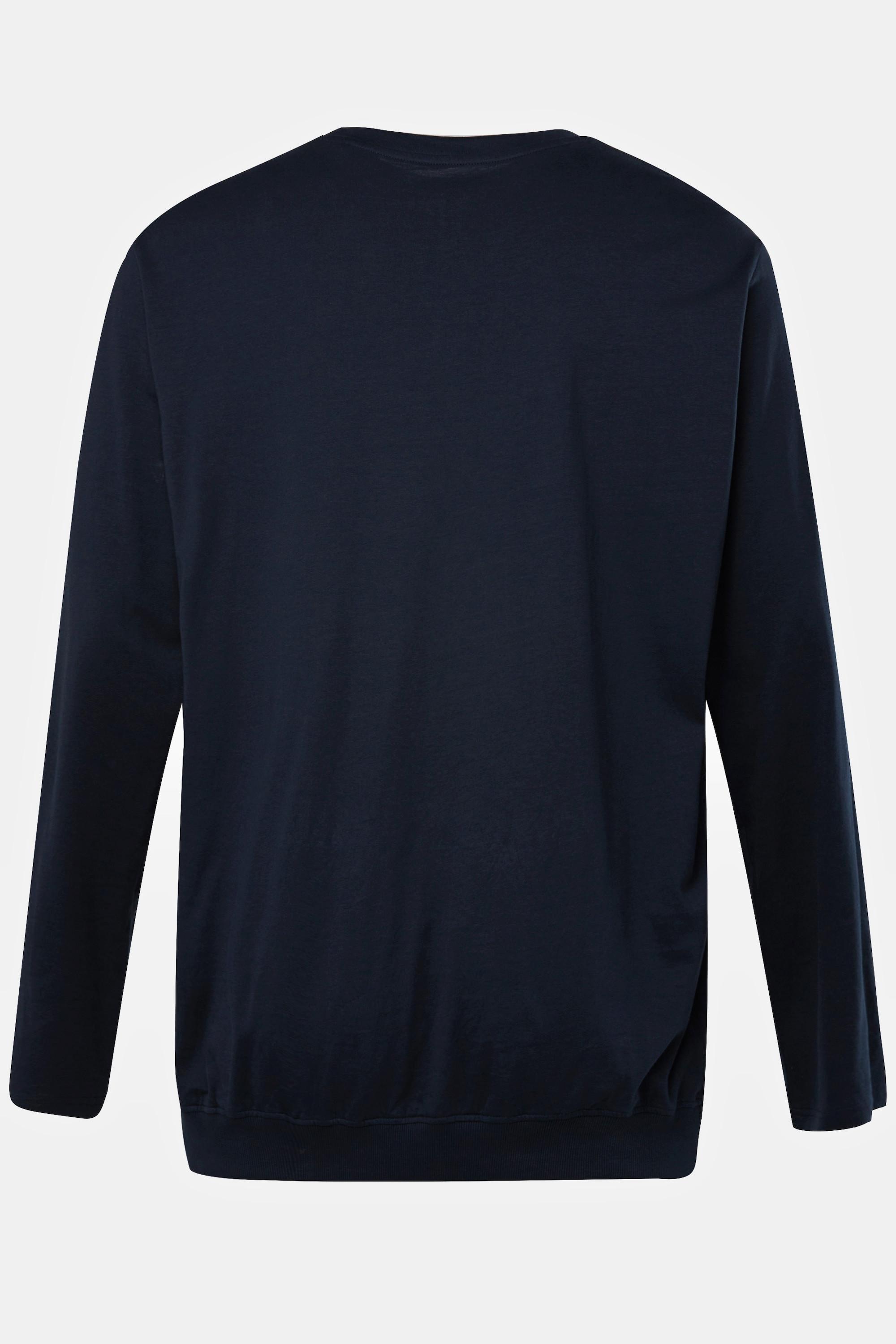 JP1880  Maglia basic con taglio speciale per l'addome, scollo a girocollo e maniche lunghe, fino alla tg. 8XL 