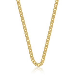 MUAU Schmuck  Collier gourmette or jaune 750, 4mm, 45cm 