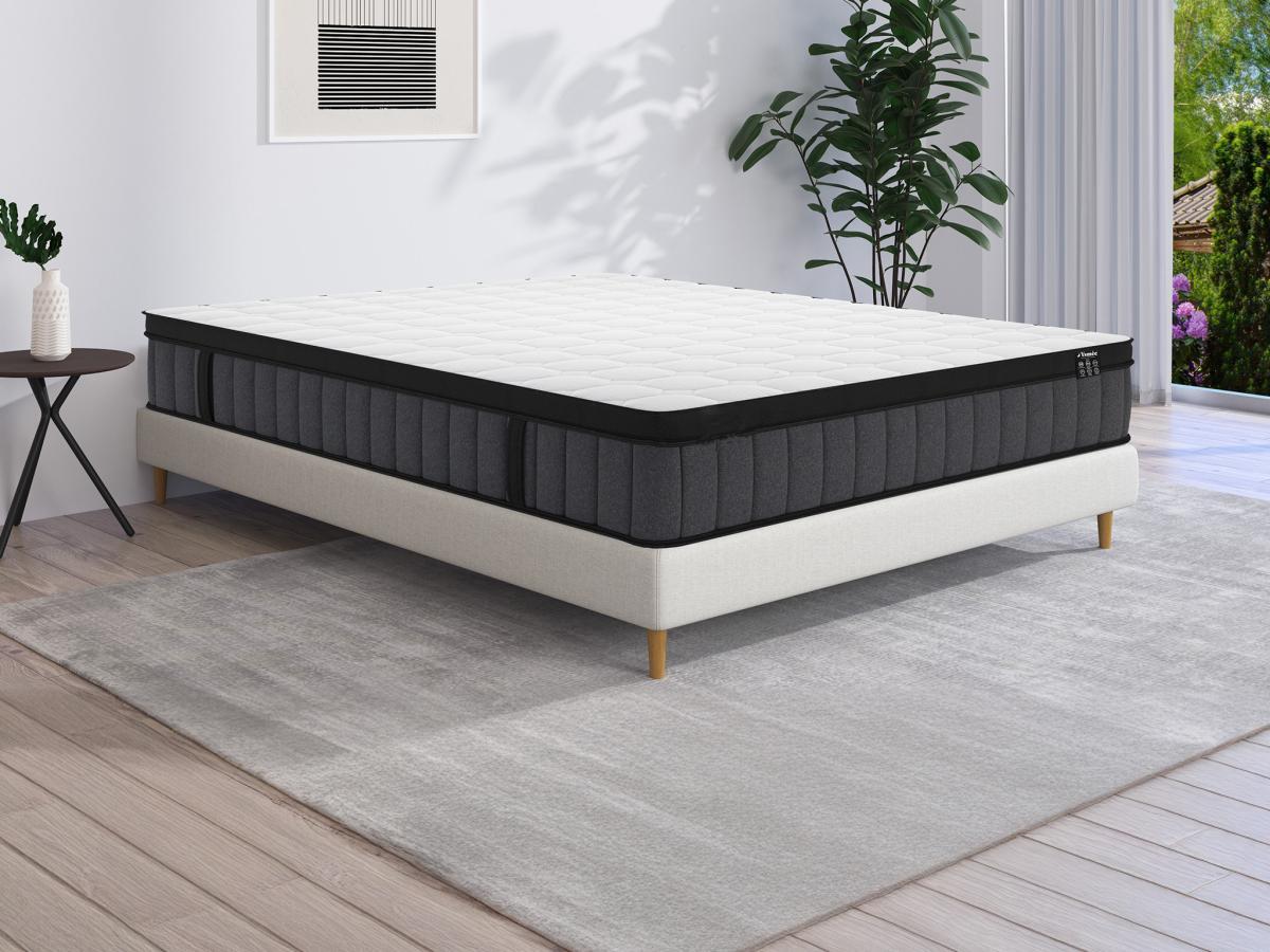 Ysmée Matelas 140 x 190 cm ressorts ensachés 7 zones et mémoire de forme rafraichissante ép.25cm - TOLCA de YSMÉE  