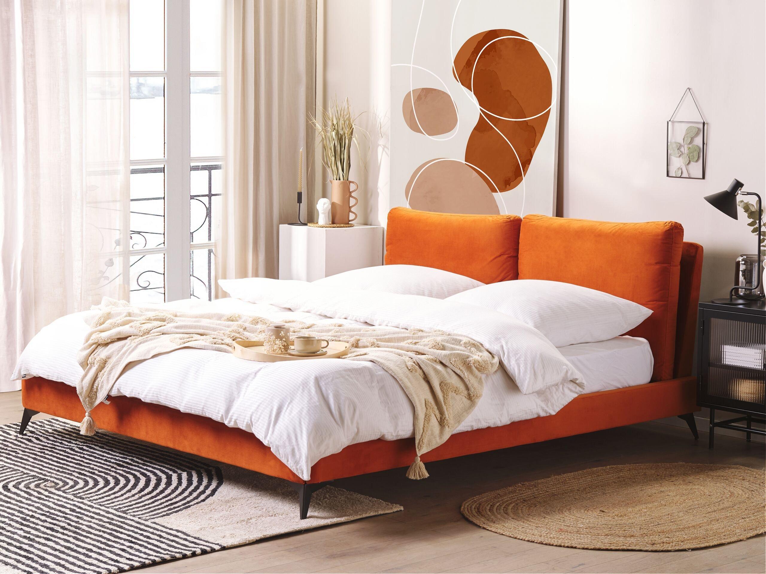 Beliani Bett mit Lattenrost aus Samtstoff Modern MELLE  