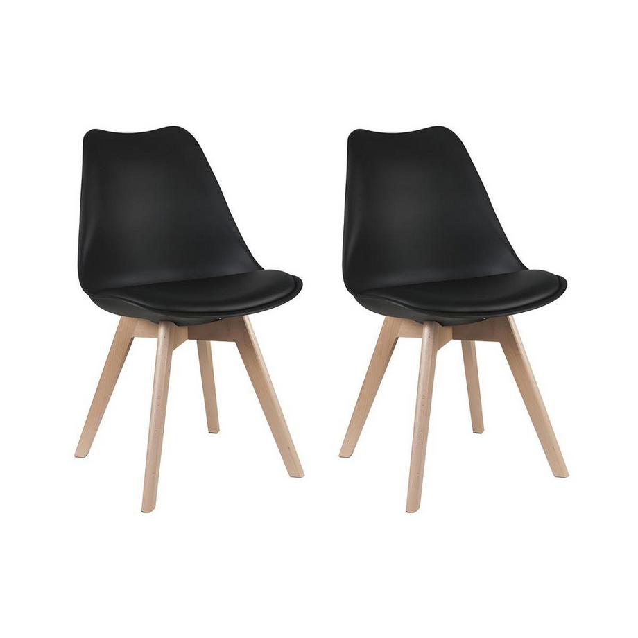 Vente-unique Lot de 2 chaises JODY Polypropylène Hêtre  