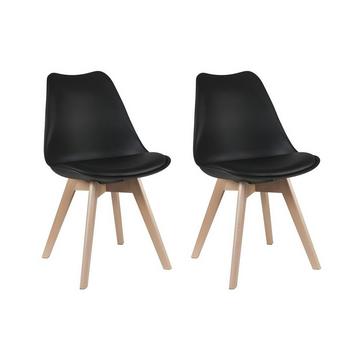 Lot de 2 chaises JODY Polypropylène Hêtre