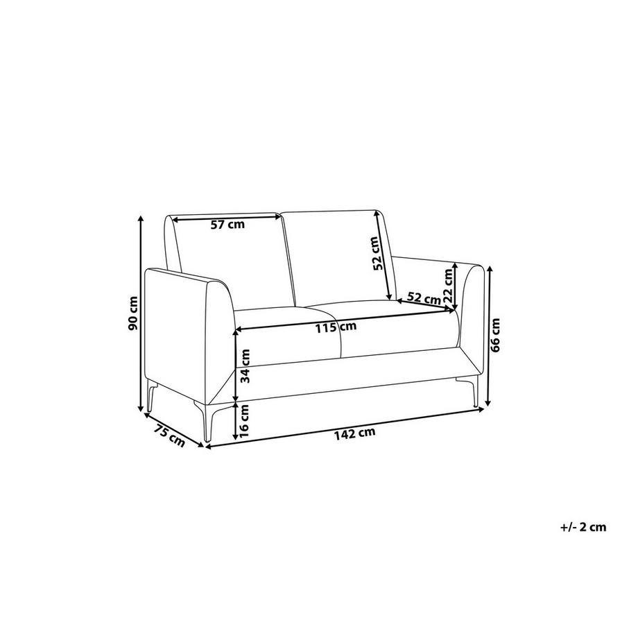 Beliani 2 Sitzer Sofa aus Stoff  FENES  