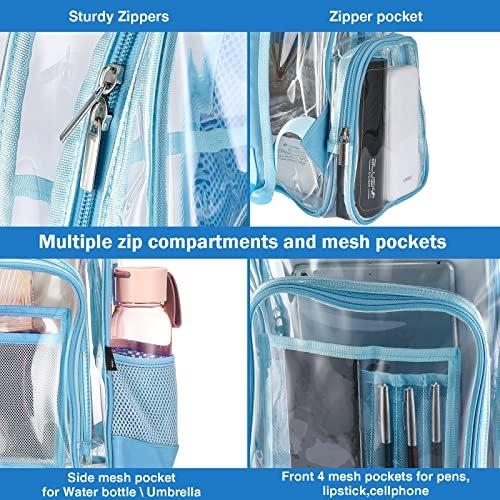 Only-bags.store Klarer Rucksack Kunststoff Schulrucksack Schultasche, Transparent Wasserdicht Klar Langlebig PVC  