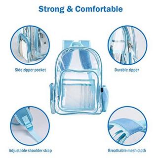 Only-bags.store Sac à Dos Transparent Sac à Dos d'école en Plastique Sac d'école, Sac à Livre Transparent en PVC Transparent imperméable et Durable Sac à Dos Transparent pour Le théâtre et Le Travail à l'école  