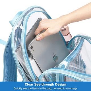 Only-bags.store Klarer Rucksack Kunststoff Schulrucksack Schultasche, Transparent Wasserdicht Klar Langlebig PVC  