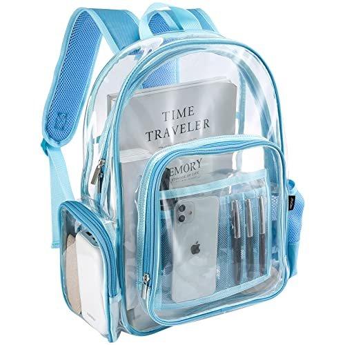 Only-bags.store Sac à Dos Transparent Sac à Dos d'école en Plastique Sac d'école, Sac à Livre Transparent en PVC Transparent imperméable et Durable Sac à Dos Transparent pour Le théâtre et Le Travail à l'école  