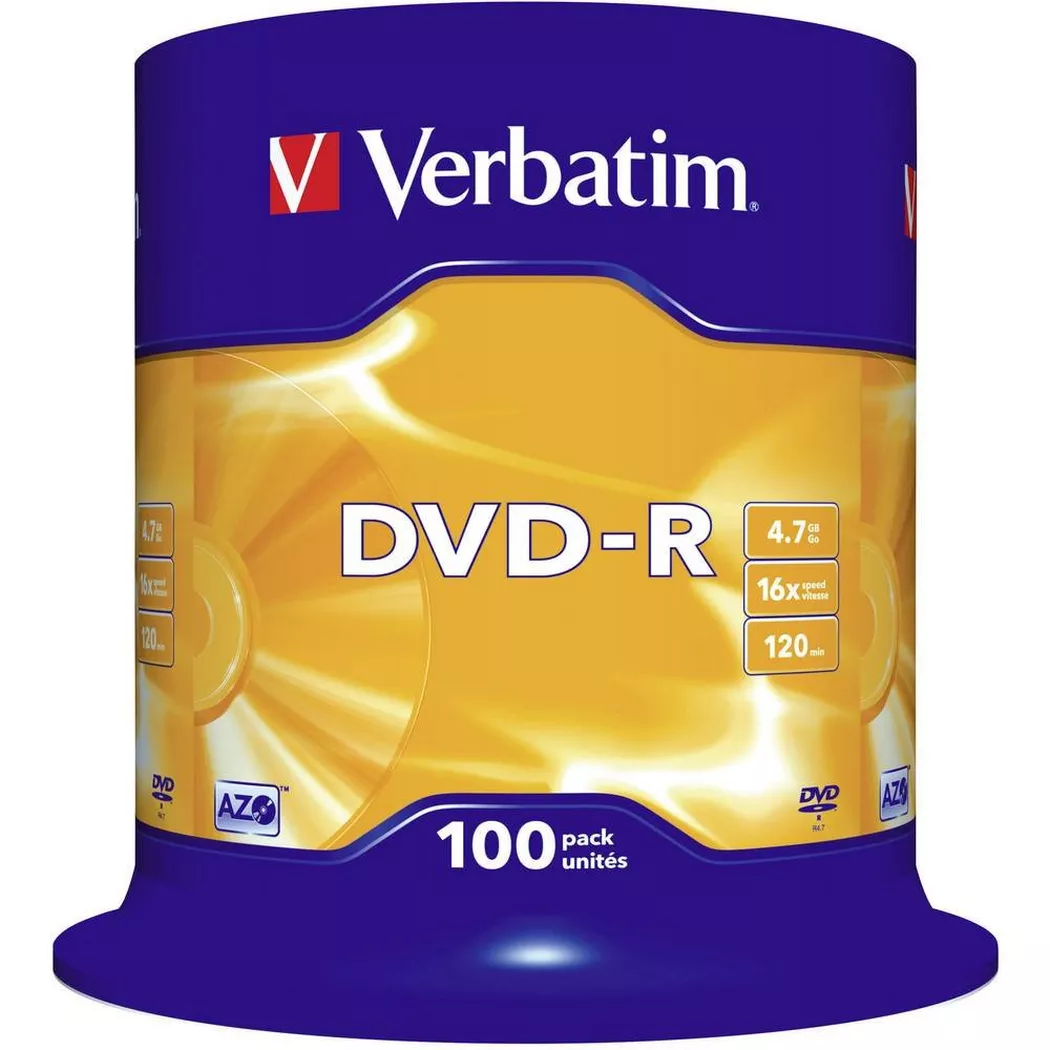 Verbatim DVD-R 4.7 GB, Spindel (100 Stück)