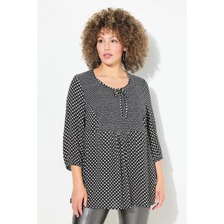 Ulla Popken  Smokbluse, Herzen, A-Linie, Rundhals, 3/4-Arm 