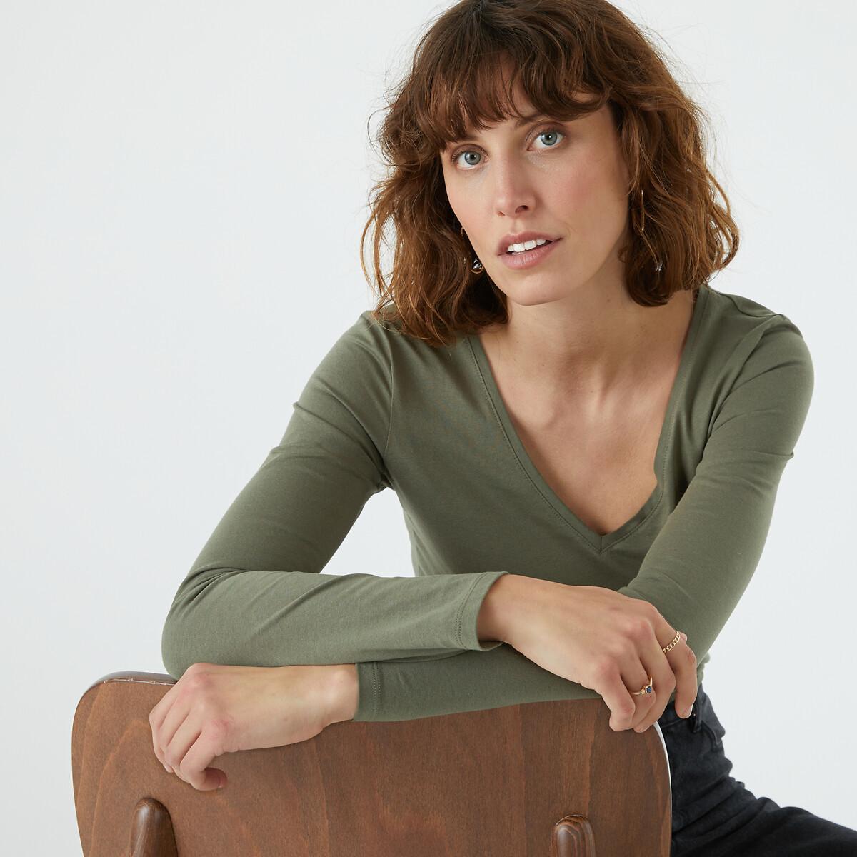 Image of Oberteil Mit V-ausschnitt Damen Grün S