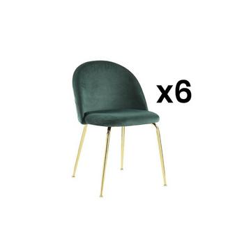 Lot de 6 chaises MELBOURNE Velours métal doré