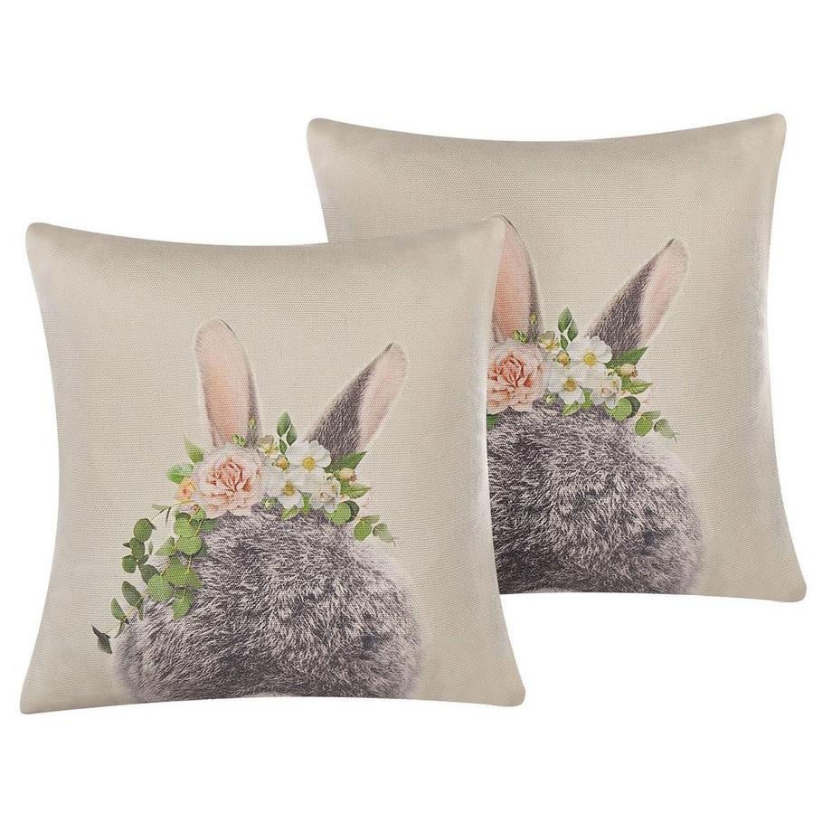 Beliani Dekokissen 2er Set aus Baumwolle Modern FATSIA  