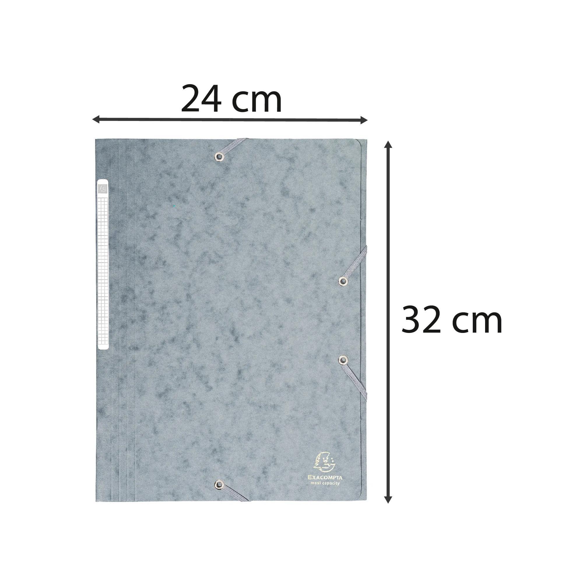 Exacompta Sammelmappe mit Gummizug und 3 Klappen, Colorspan-Karton 425g, für DIN A4, Maxi Capacity - x 25  