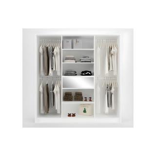 Vente-unique Armoire 6 portes et 1 tiroir - Avec miroir  - L200 cm - Blanc - ZADIA  