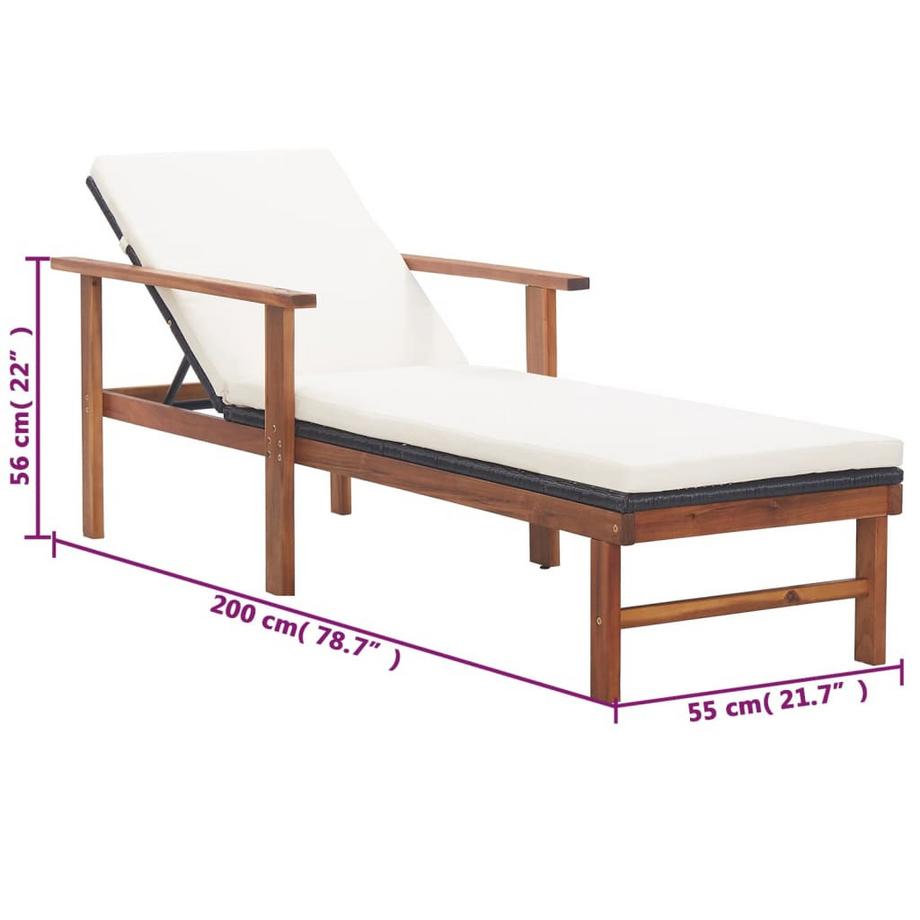 VidaXL Chaise longue rotin synthétique  