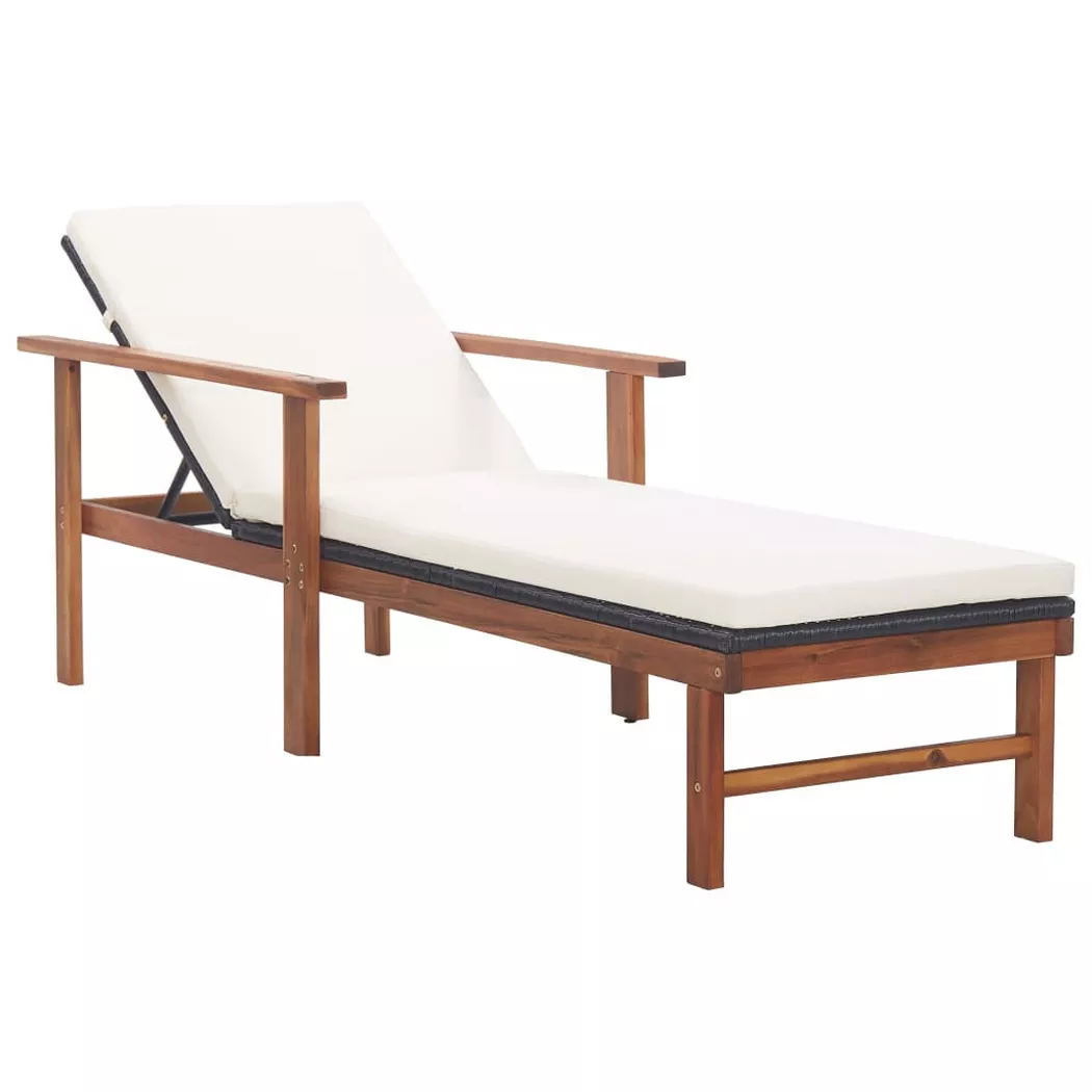 VidaXL - Gartenliege poly-rattan, One Size, Schwarz