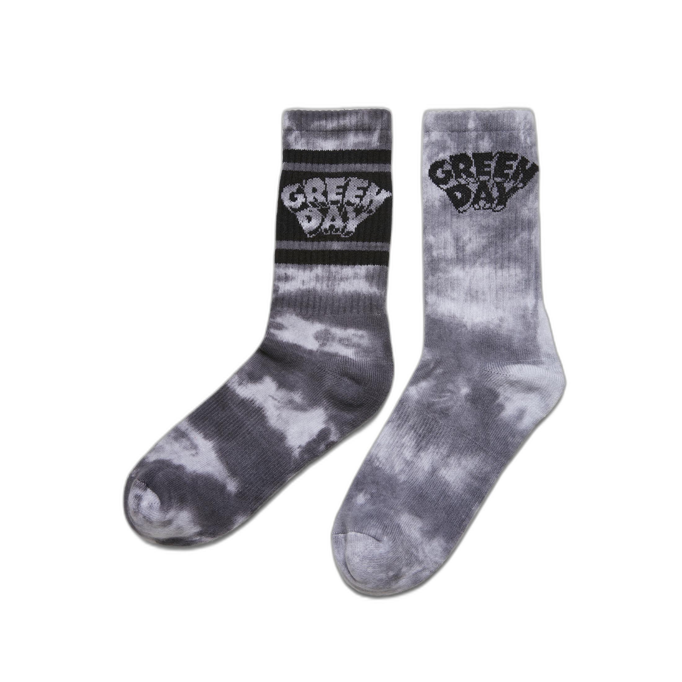 Image of Paar Socken Green Day Tie Die (x2) Herren Schwarz/Weiss 39-42