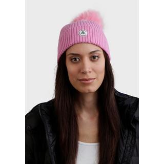 CASH-MERE.CH Berretto a Costine in Cashmere con Pompon  