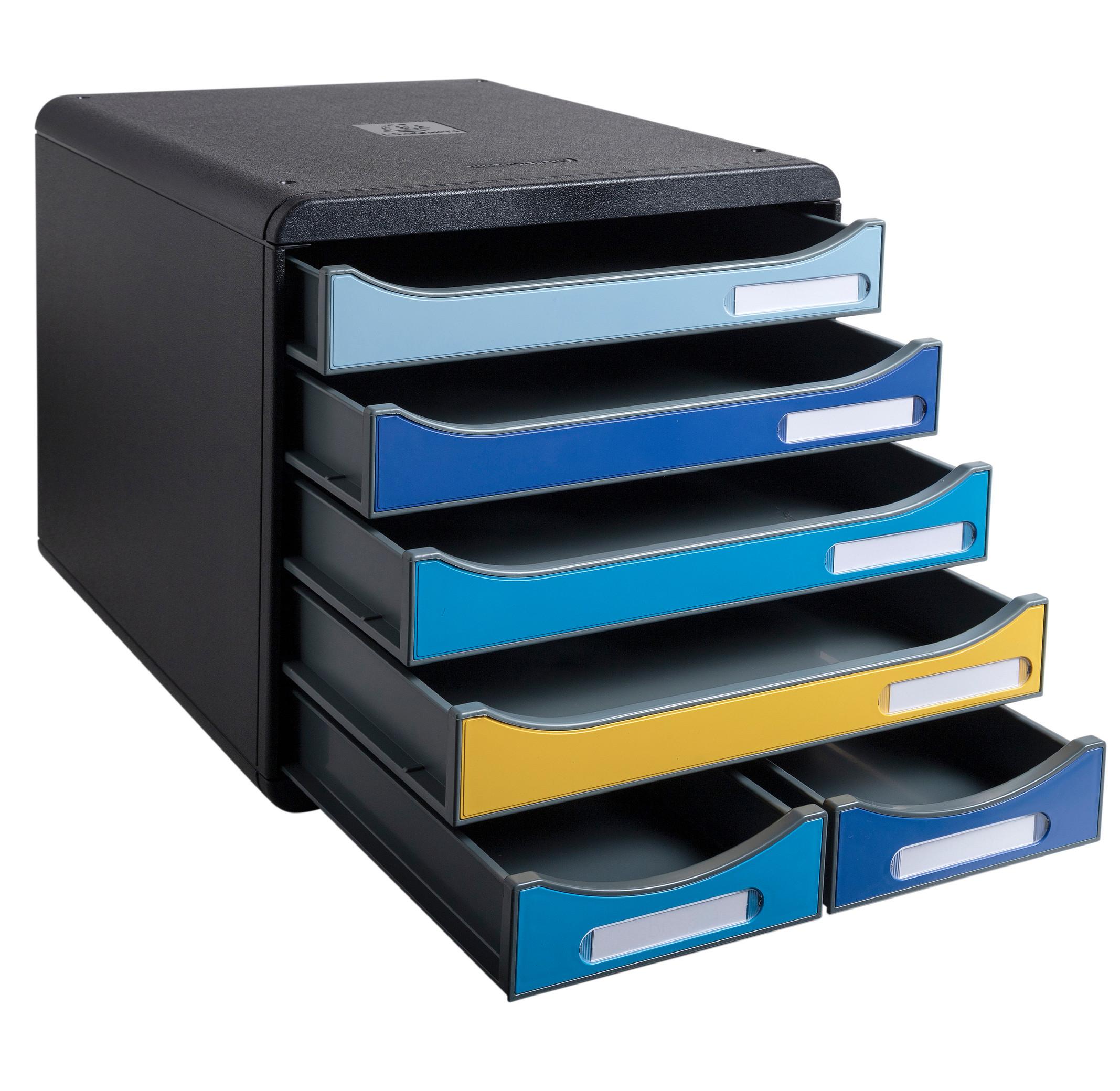 Exacompta Module de classement Big Box Maxi 6 tiroirs Bee Blue  