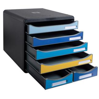 Exacompta Module de classement Big Box Maxi 6 tiroirs Bee Blue  