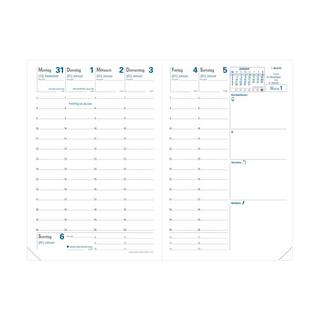 QUO-VADIS Quo Vadis - Terminkalender - 2025 - Geschäft - Die Woche Planning - Deutsch - Club - Rot - Dez/Dez - 10x15 cm - Clairefontaine-Papier Weiß - Hergestellt in Frankreich  