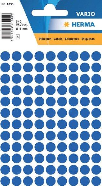 Image of Etiketten rund 8mm 1833 dunkelblau 540 Stück Etiketten rund 8mm 1833 dunkelblau 540 Stück