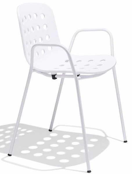 mutoni Chaise de jardin avec accoudoir Holi Weiss  