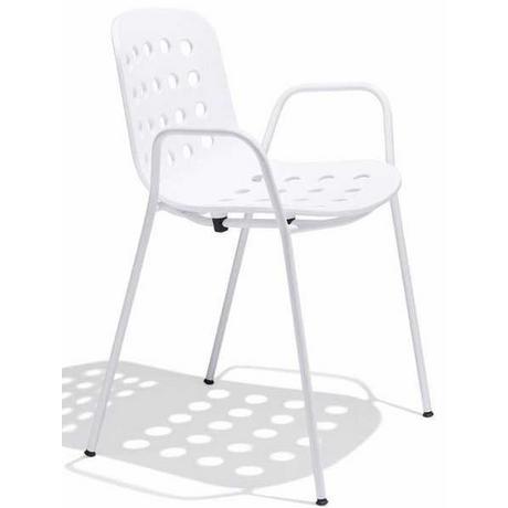 mutoni Chaise de jardin avec accoudoir Holi Weiss  