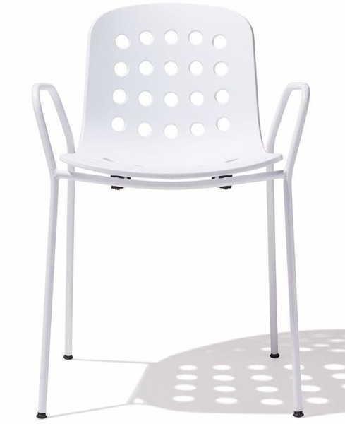 mutoni Chaise de jardin avec accoudoir Holi Weiss  