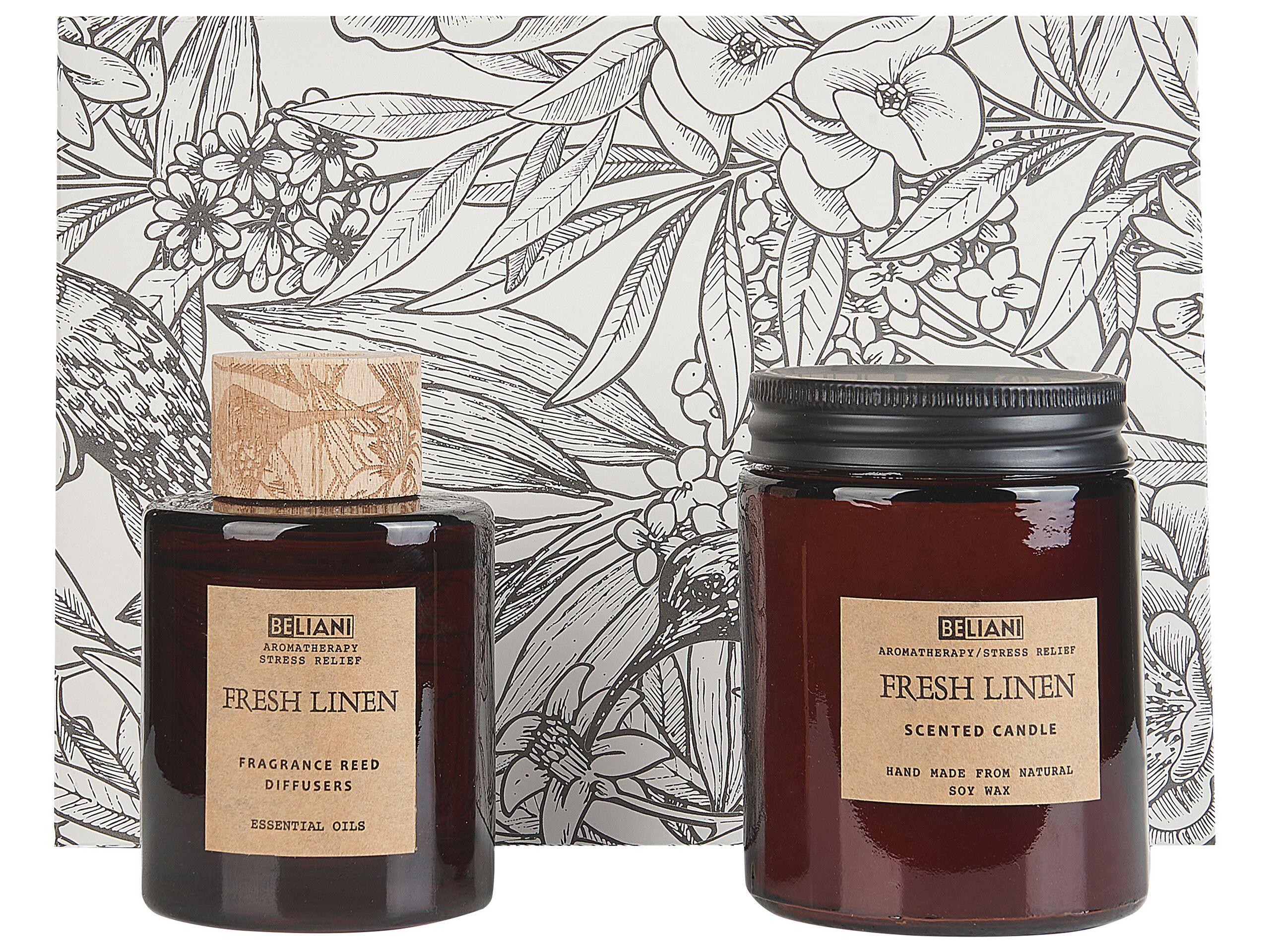 Beliani Candela Profumata con Diffusore di Fragranze en Cera di Soia Classico DARK ELEGANCE  