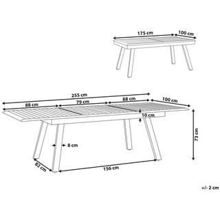 Beliani Gartentisch aus Aluminium Modern PERETA  