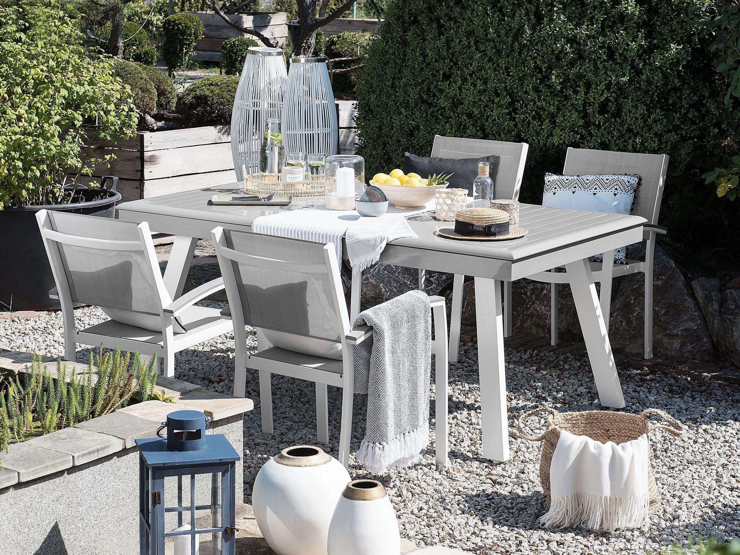 Beliani Table de jardin en Aluminium Moderne PERETA  