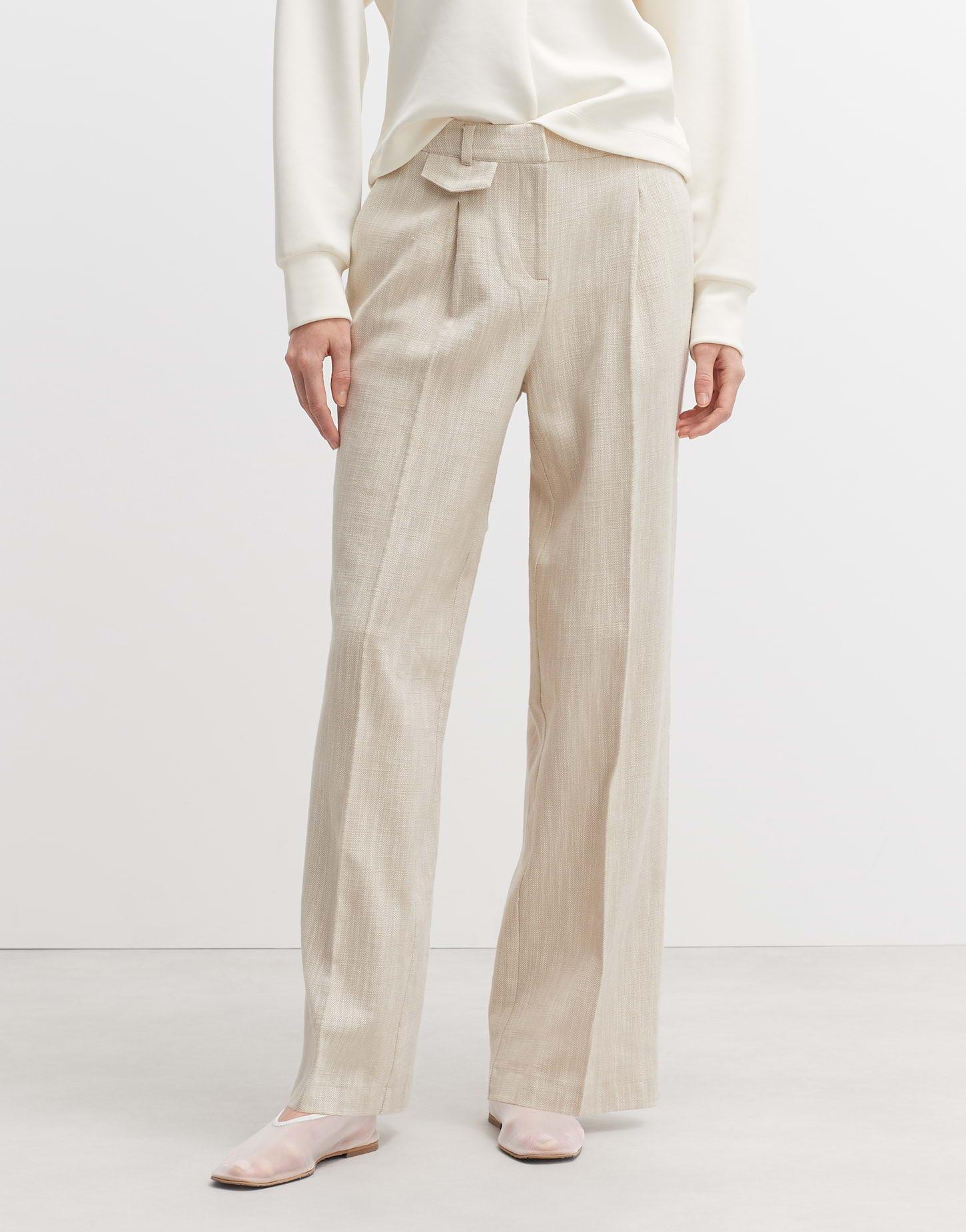 Image of Bundfaltenhose Merja Gerader Schnitt Damen Beige 42