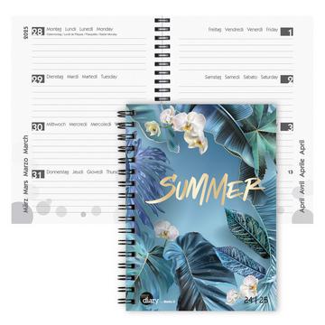 Agenda scolaire mydiary A5 Wire-O 3½ jours par page, Summer - Multicolores