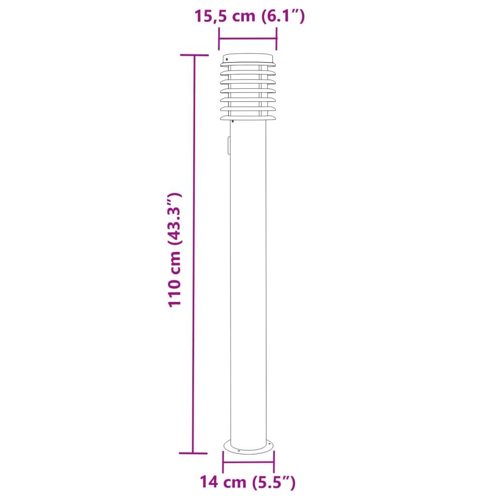 VidaXL Lampadaire d'extérieur acier inoxydable  