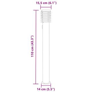 VidaXL Lampadaire d'extérieur acier inoxydable  