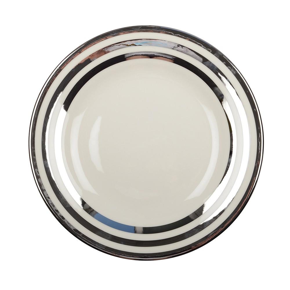 Image of TIEFE TELLER MIT DREIFACHEM SILBERFADEN 23CM - PACKUNG MIT 6 TIEFE TELLER MIT DREIFACHEM SILBERFADEN 23CM - PACKUNG MIT 6