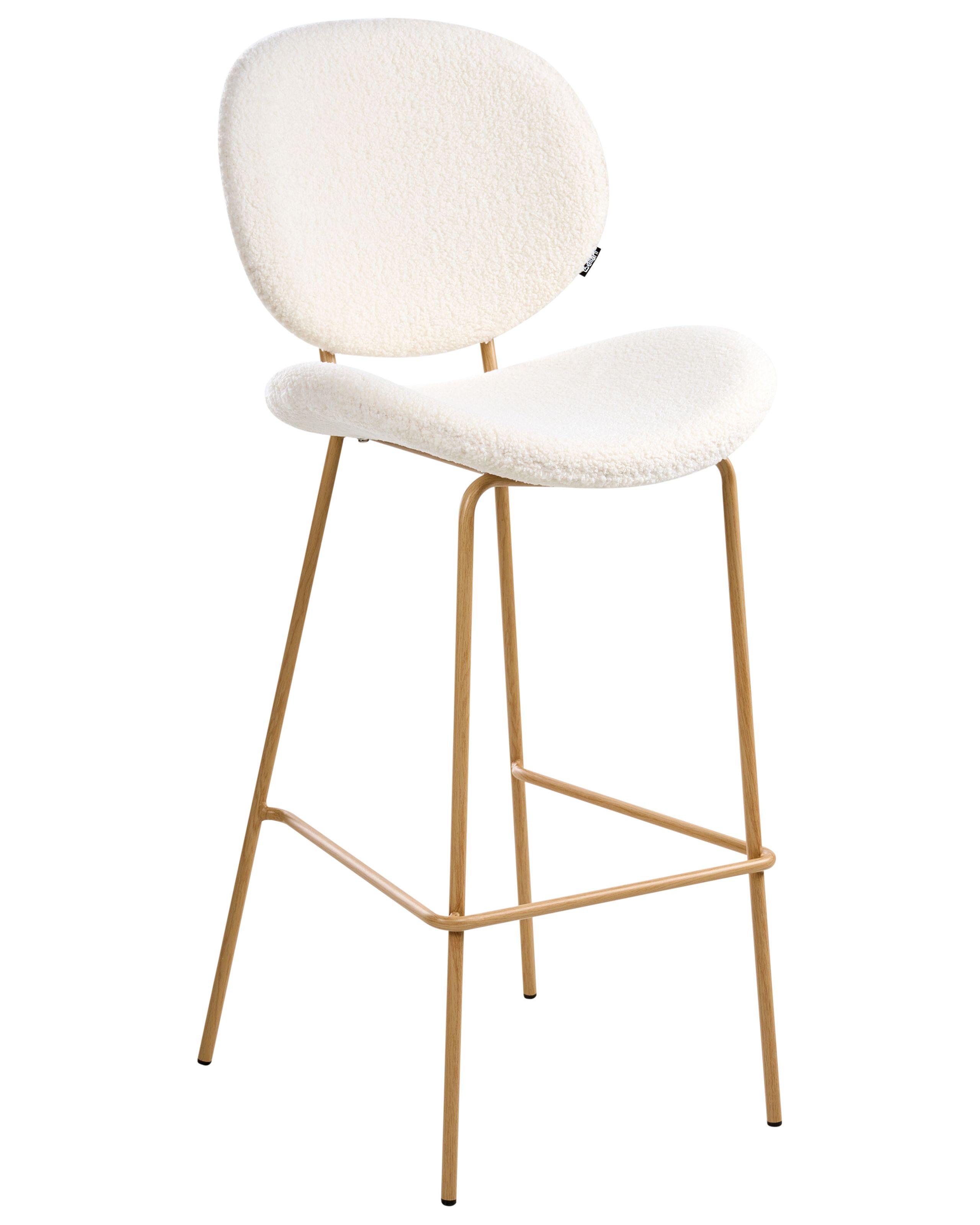 Beliani Lot de 2 chaises de bar en Bouclé Moderne LUANA  
