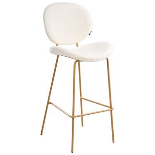 Beliani Lot de 2 chaises de bar en Bouclé Moderne LUANA  