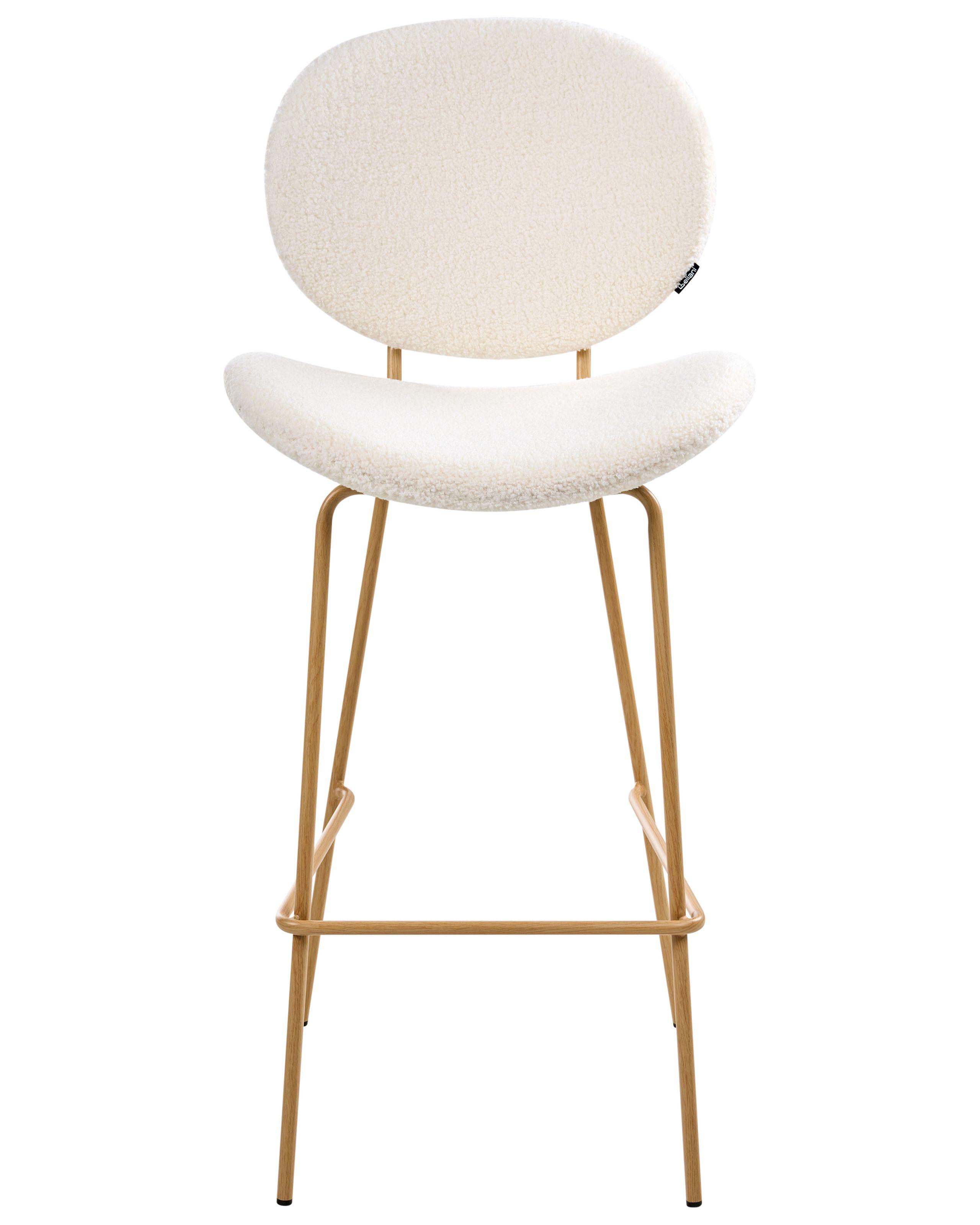 Beliani Lot de 2 chaises de bar en Bouclé Moderne LUANA  