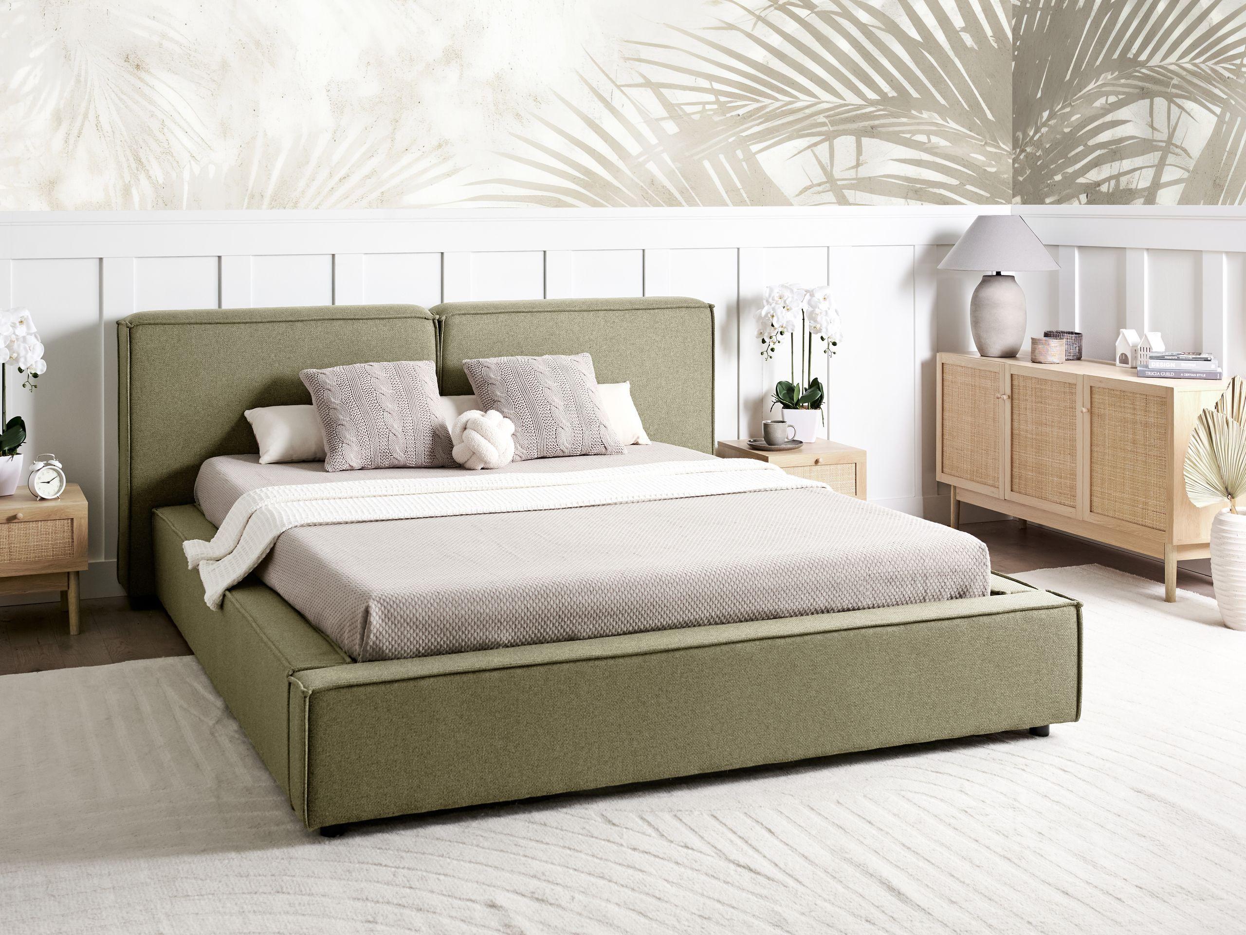 Beliani Bett mit Lattenrost aus Polyester Retro LINARDS  