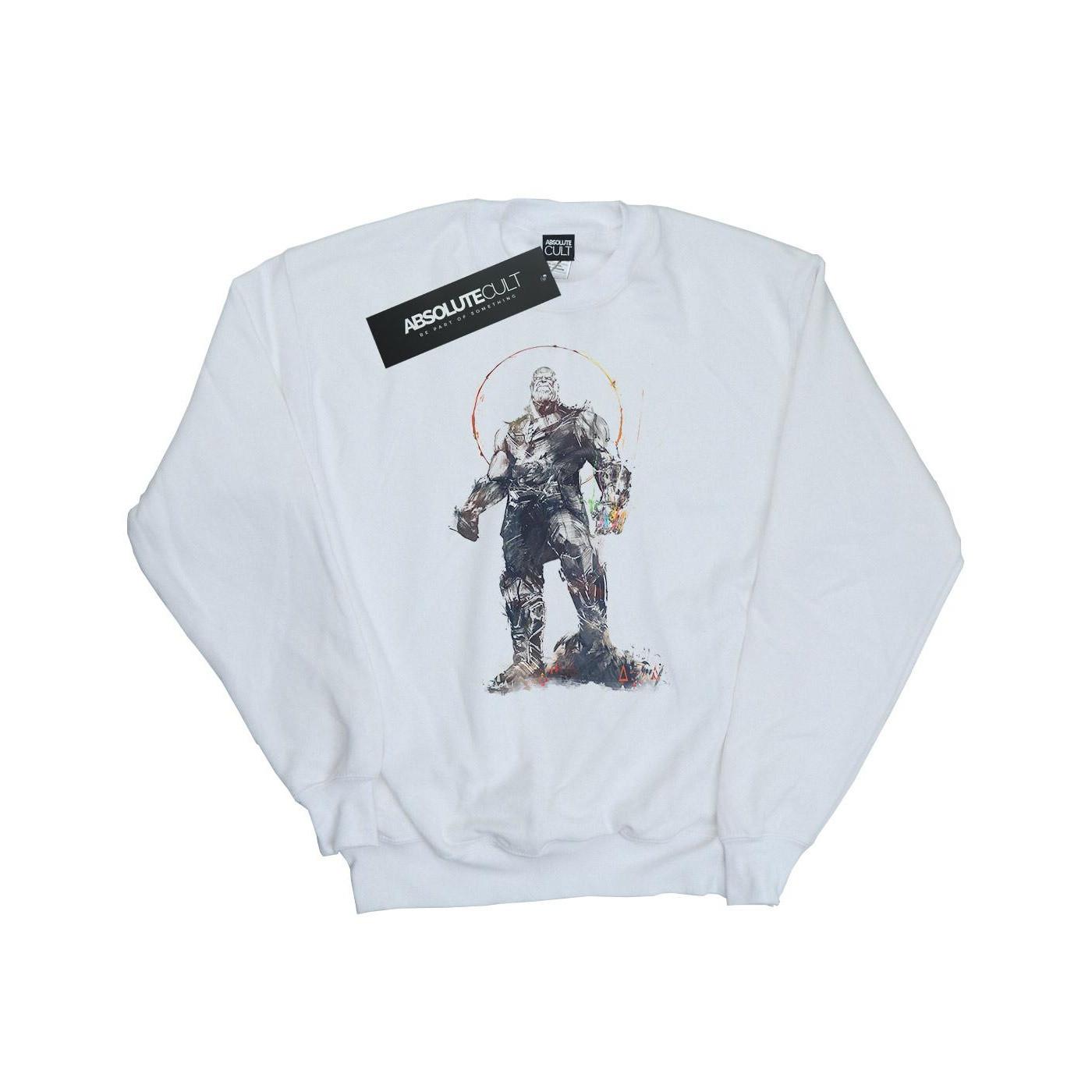 Image of Avengers Infinity War Thanos Sketch Sweatshirt Damen Weiss S