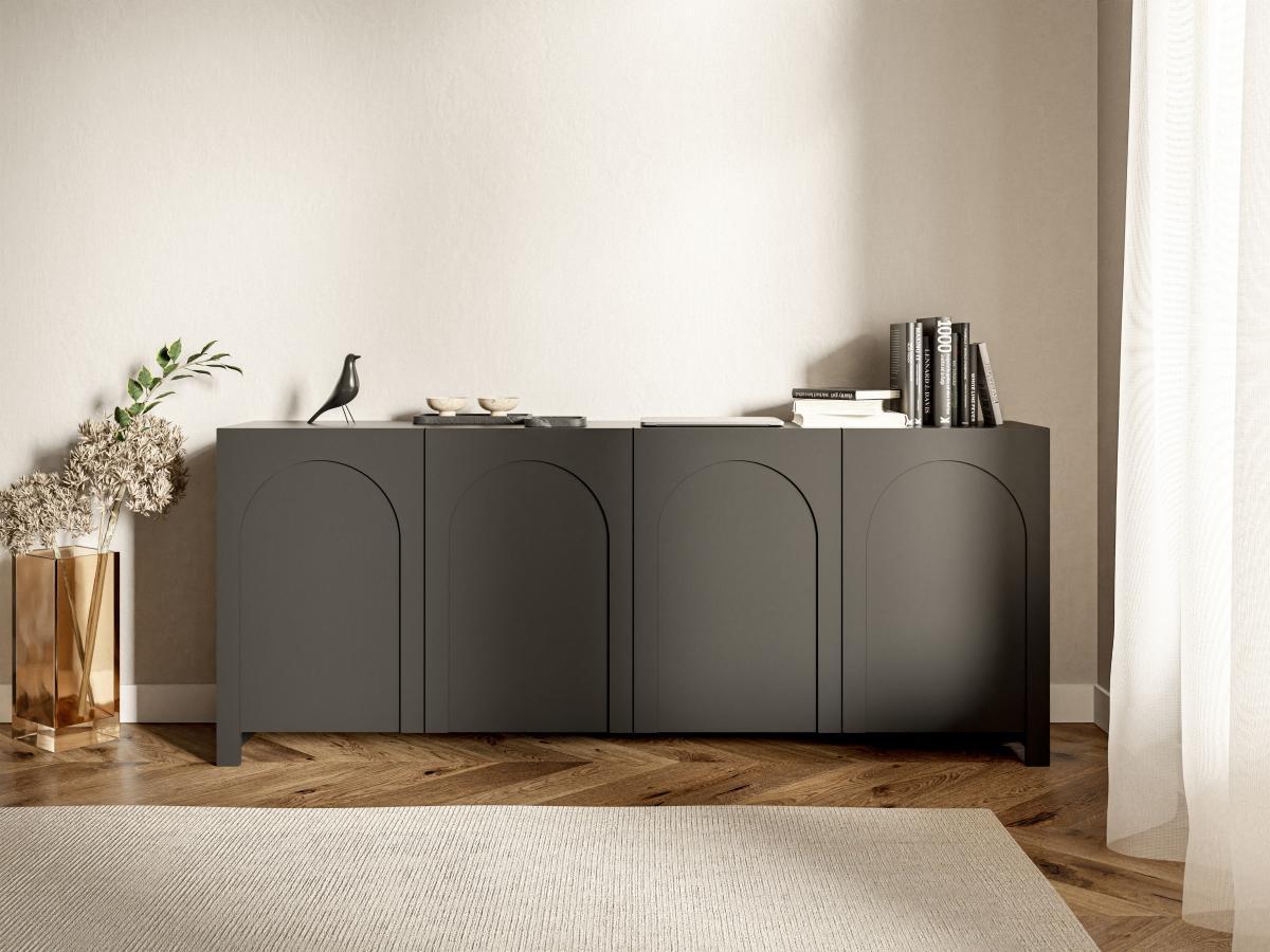 Vente-unique  Sideboard mit 4 Türen - MDF - Schwarz - DELANYA 