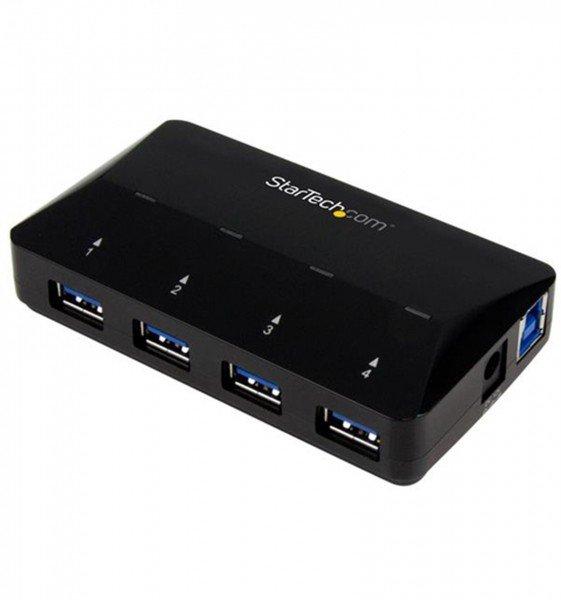 STARTECH  Hub USB 3.0 a 4 Porte con Porta di Ricarica Dedicata - 1 Porta x 2,4 Amp 