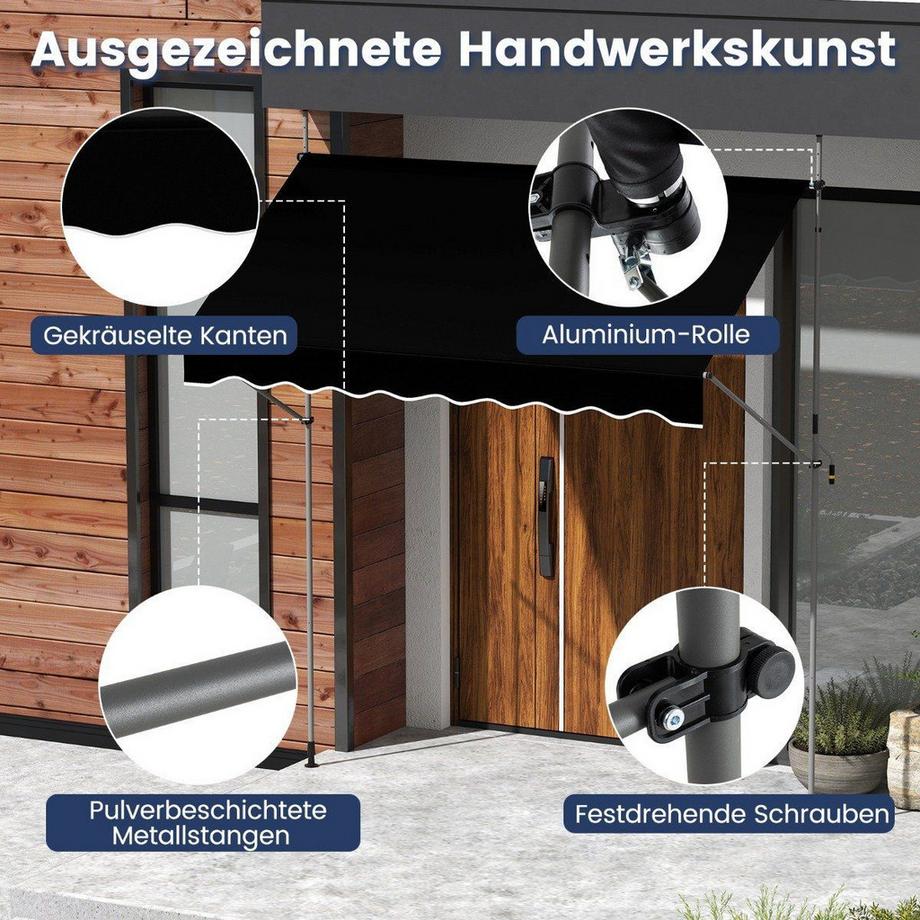 Northix Einziehbare Markise mit Kurbel  