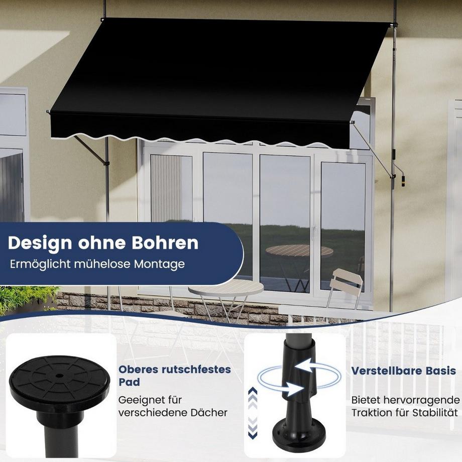 Northix Einziehbare Markise mit Kurbel  