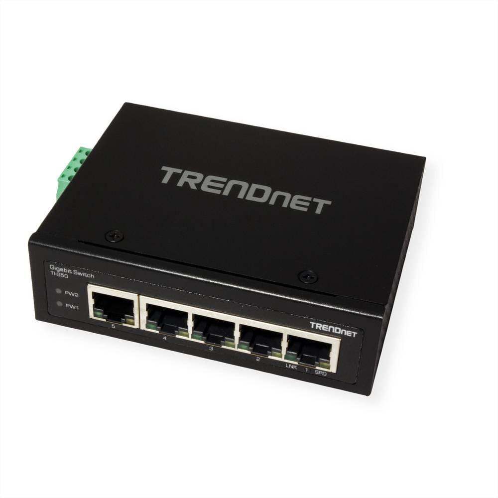 TRENDNET  TI-G50 5-Port Gehärteter Industrieller Gigabit DIN-Rail Switch 