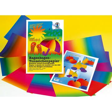 URSUS Tonzeichenpapier 23x33cm 15210099 130g. Regenbogen ass. 10 Blatt