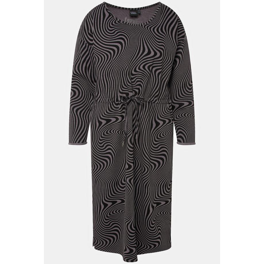 Ulla Popken Abito Loungewear Oversize Girocollo Maniche Lunghe con Tasche  