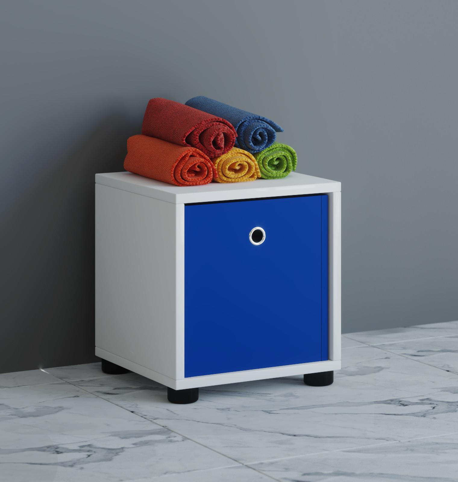 VCM Holz Würfel Badezimmer | Badregal | Maße: H. 34 x B. 31 x T. 30 cm | Sitzhocker - Benos-1 Fach  